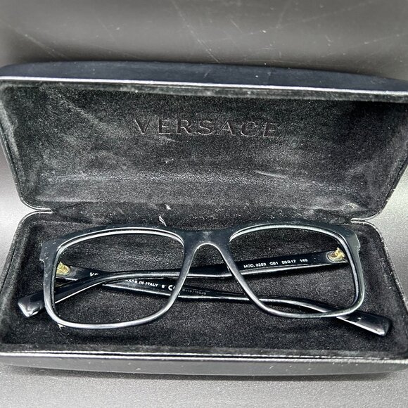 Versace Unisex Black Rectangle Plastic Eyeglasses VE 3253 GB1 NO LENS - Picture 14 of 16